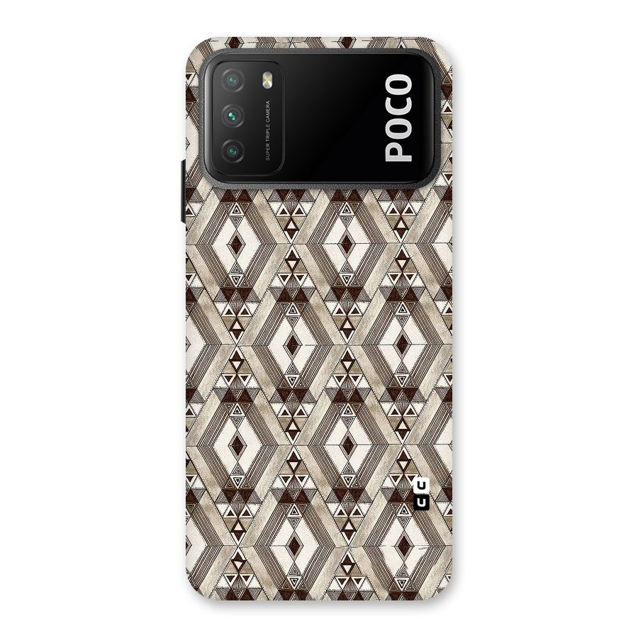 Brown Abstract Design Back Case for Poco M3