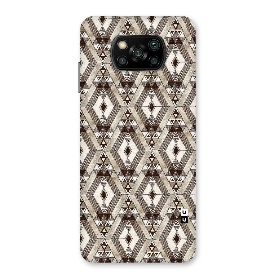 Brown Abstract Design Back Case for Poco X3