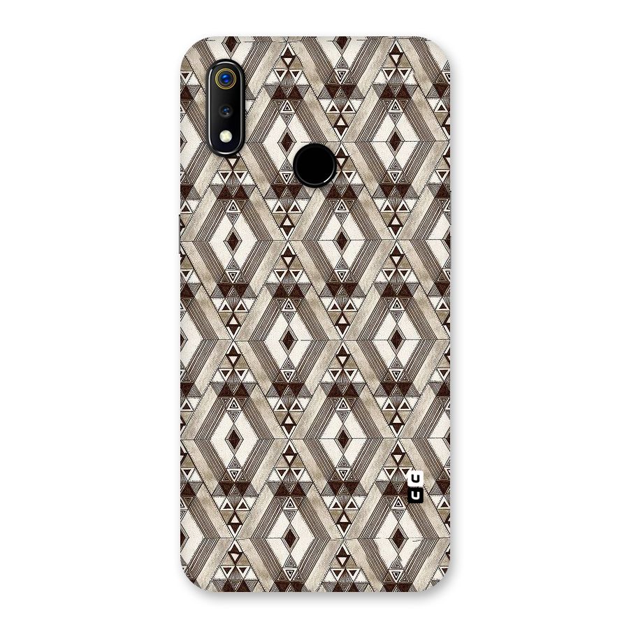 Brown Abstract Design Back Case for Realme 3