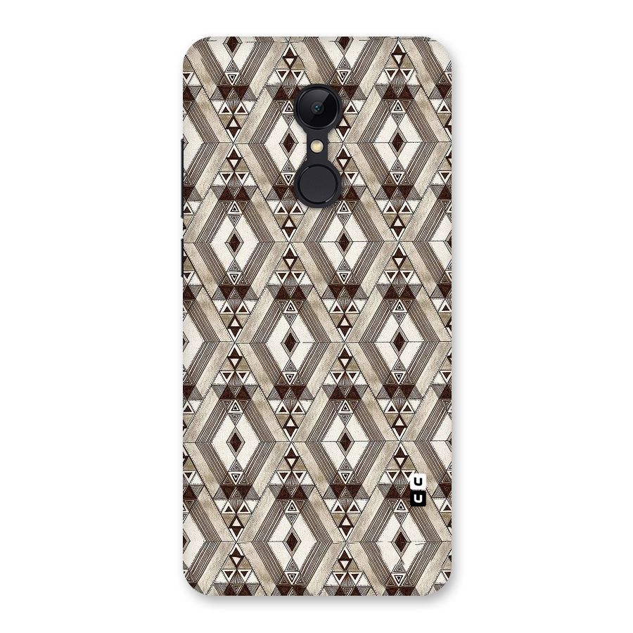 Brown Abstract Design Back Case for Redmi 5
