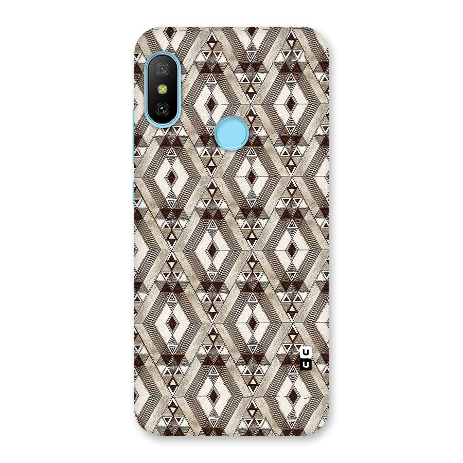 Brown Abstract Design Back Case for Redmi 6 Pro
