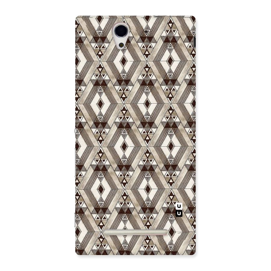 Brown Abstract Design Back Case for Sony Xperia C3