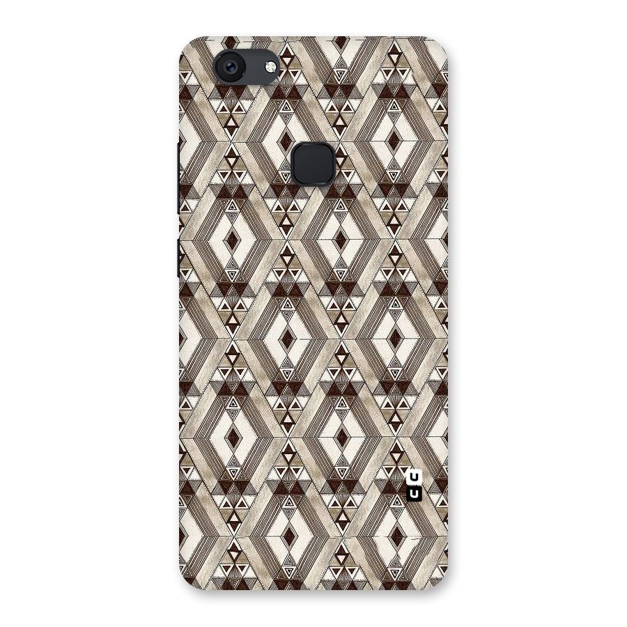 Brown Abstract Design Back Case for Vivo V7 Plus