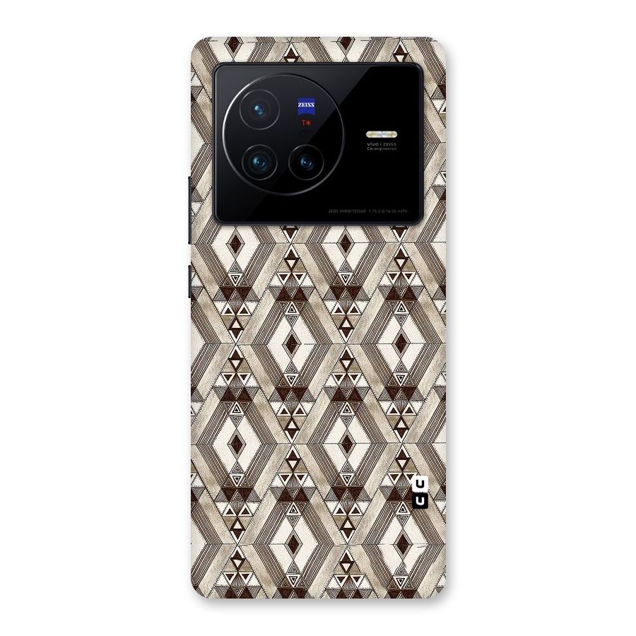 Brown Abstract Design Back Case for Vivo X80