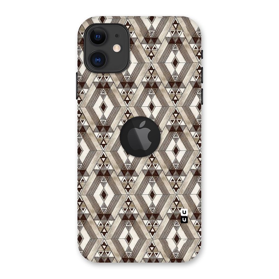 Brown Abstract Design Back Case for iPhone 11 Logo Cut