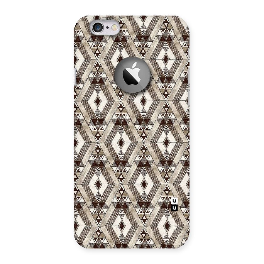 Brown Abstract Design Back Case for iPhone 6 Logo Cut