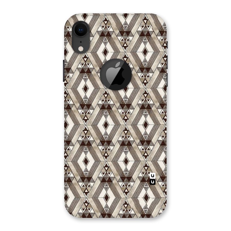 Brown Abstract Design Back Case for iPhone XR Logo Cut