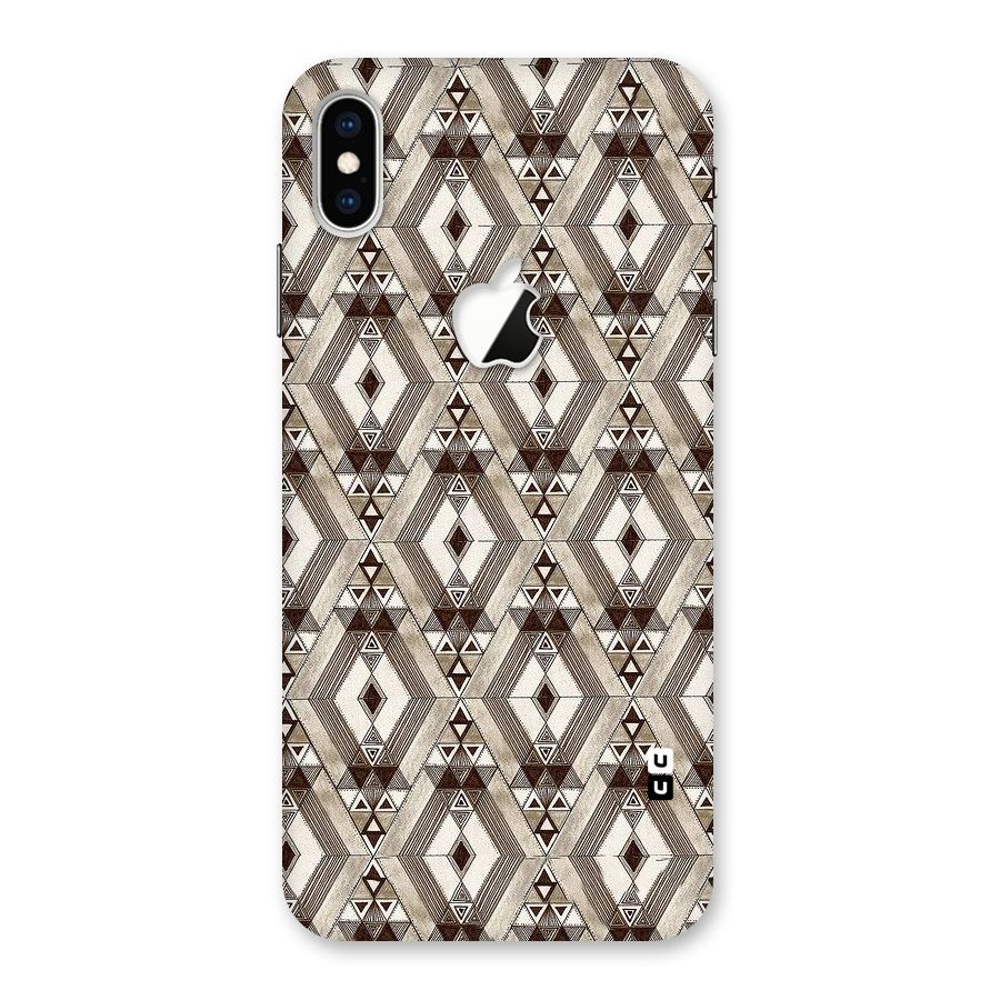 Brown Abstract Design Back Case for iPhone XS Max Apple Cut