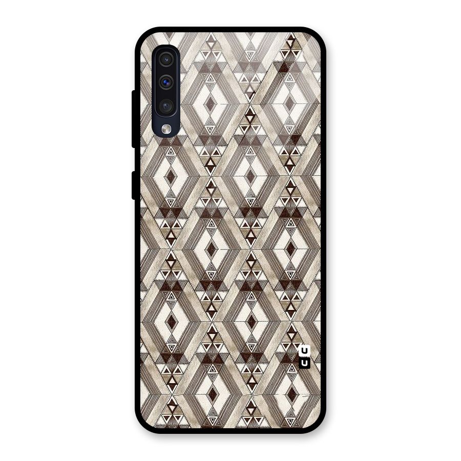 Brown Abstract Design Glass Back Case for Galaxy A50