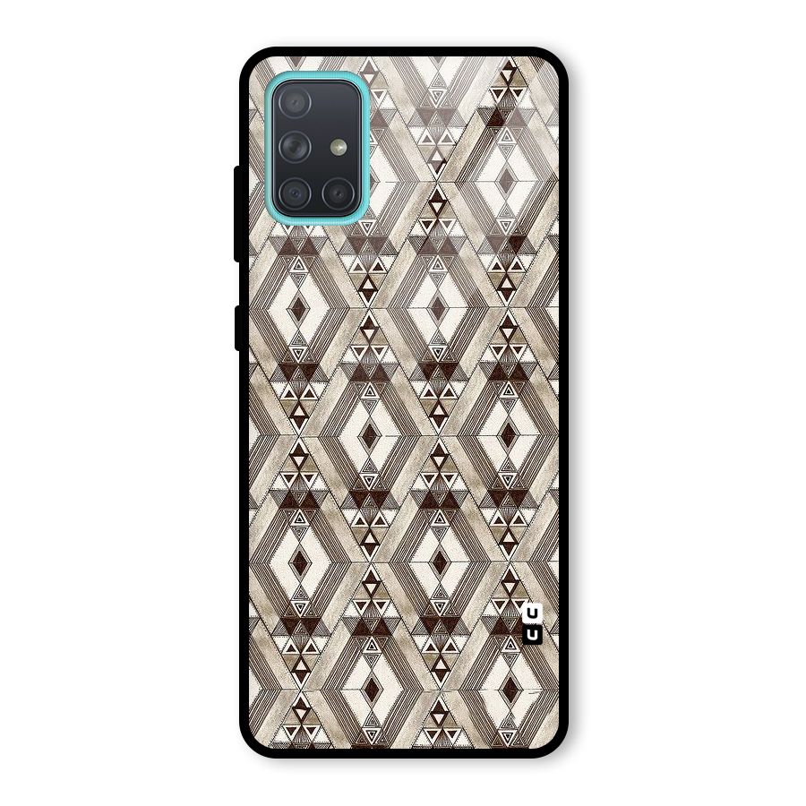 Brown Abstract Design Glass Back Case for Galaxy A71