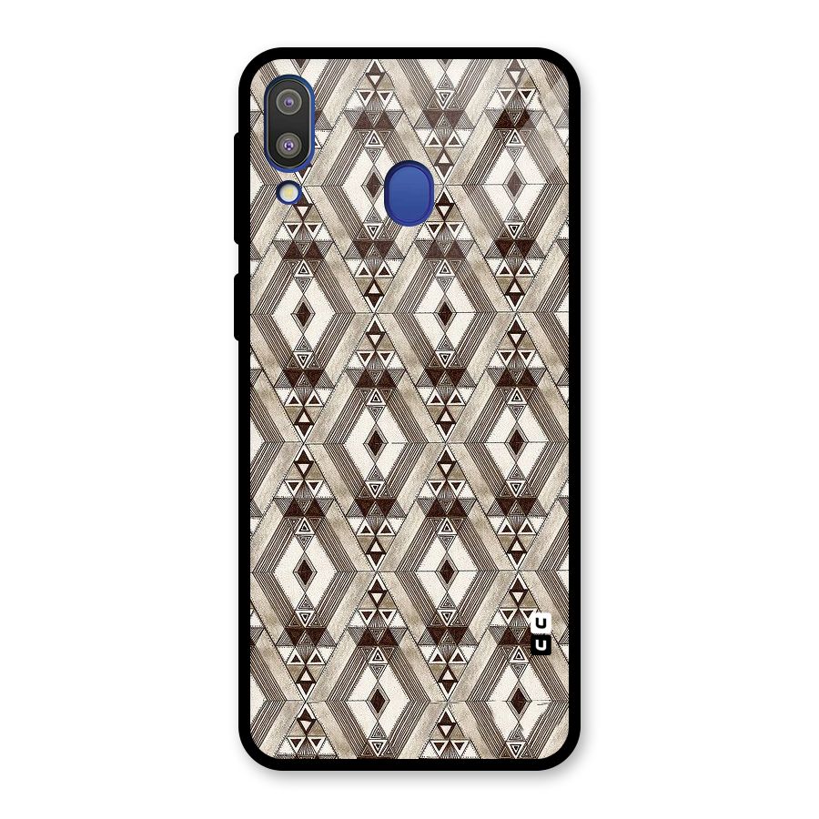 Brown Abstract Design Glass Back Case for Galaxy M20