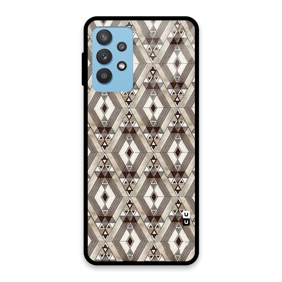 Brown Abstract Design Glass Back Case for Galaxy M32 5G