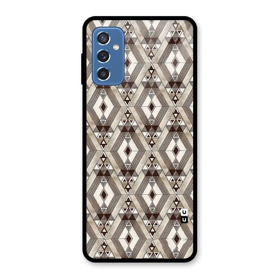 Brown Abstract Design Glass Back Case for Galaxy M52 5G