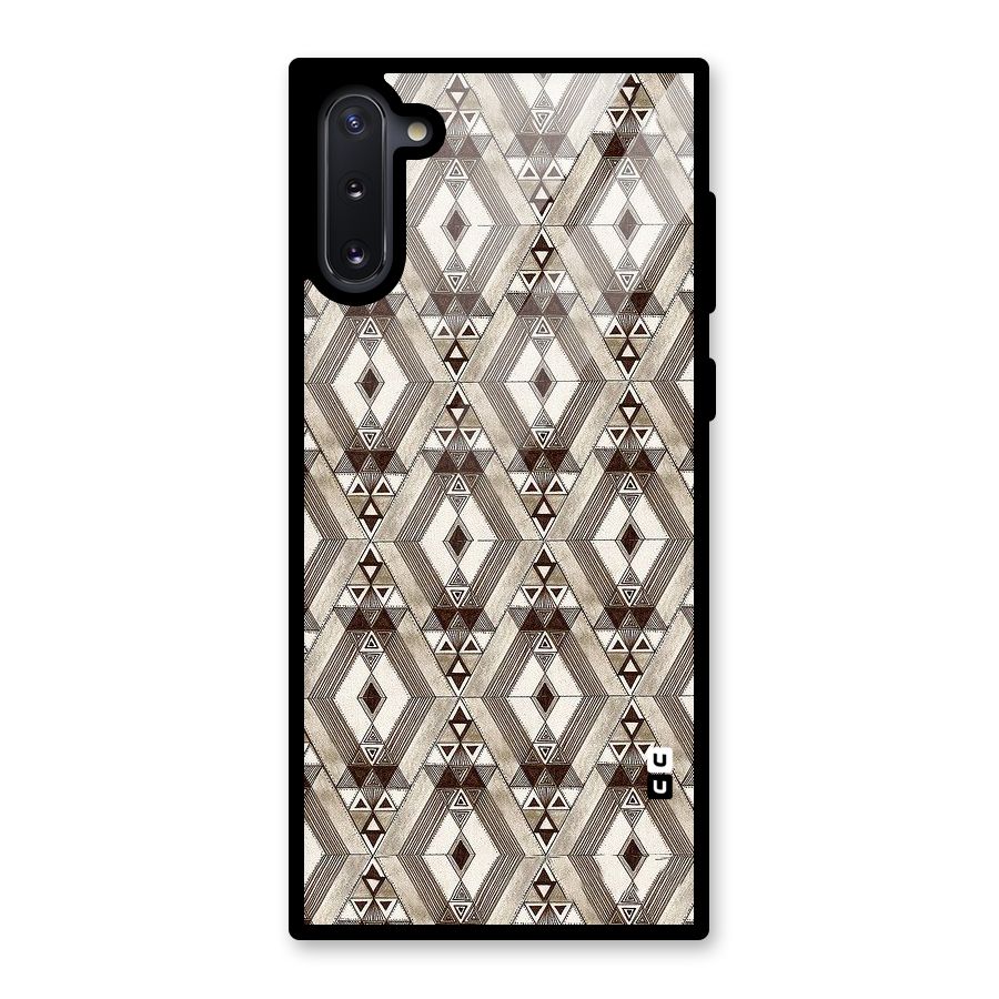 Brown Abstract Design Glass Back Case for Galaxy Note 10