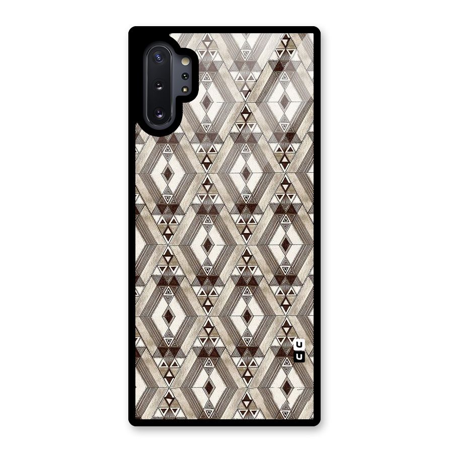 Brown Abstract Design Glass Back Case for Galaxy Note 10 Plus
