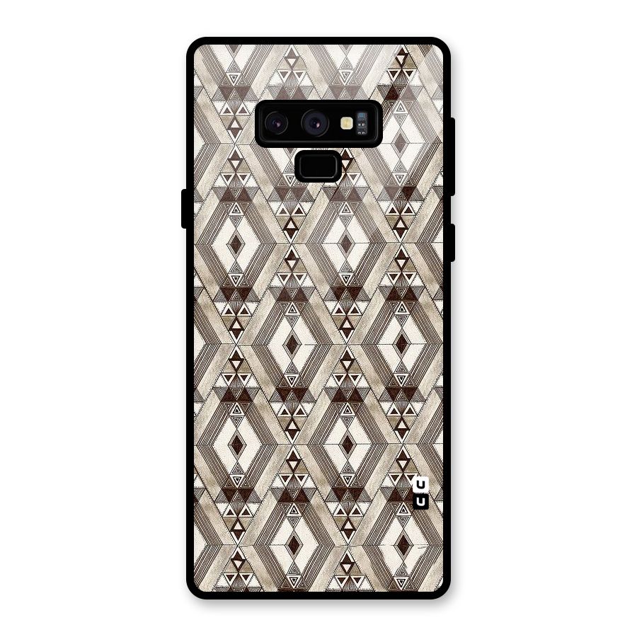 Brown Abstract Design Glass Back Case for Galaxy Note 9