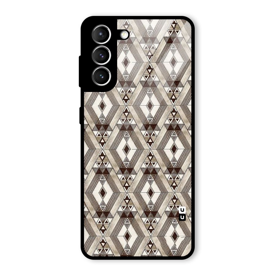 Brown Abstract Design Glass Back Case for Galaxy S21 5G