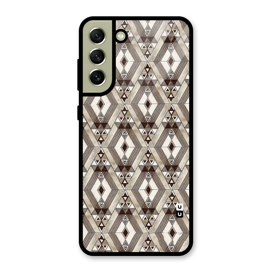 Brown Abstract Design Glass Back Case for Galaxy S21 FE 5G