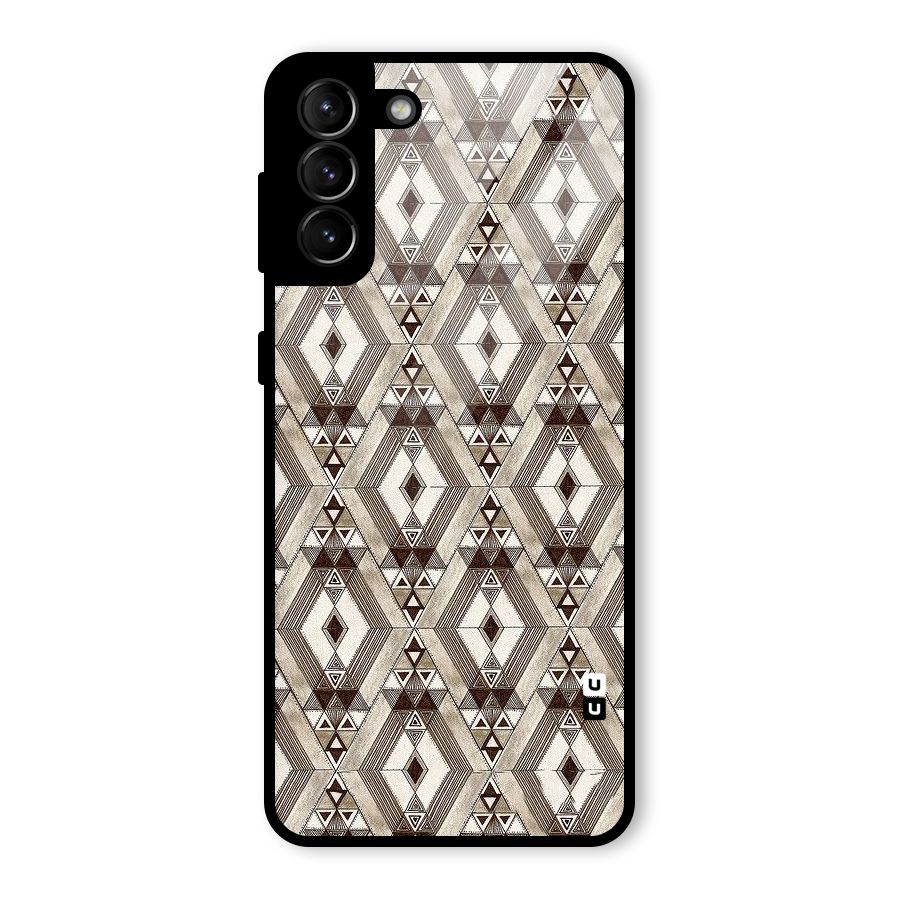 Brown Abstract Design Glass Back Case for Galaxy S21 Plus