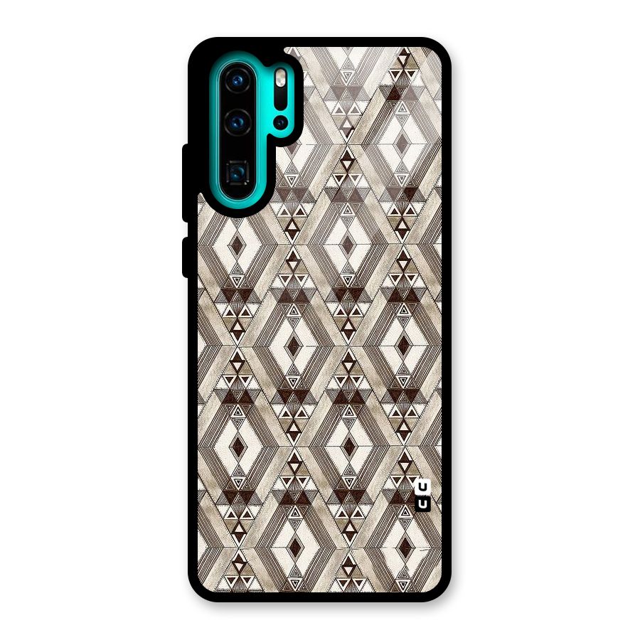 Brown Abstract Design Glass Back Case for Huawei P30 Pro