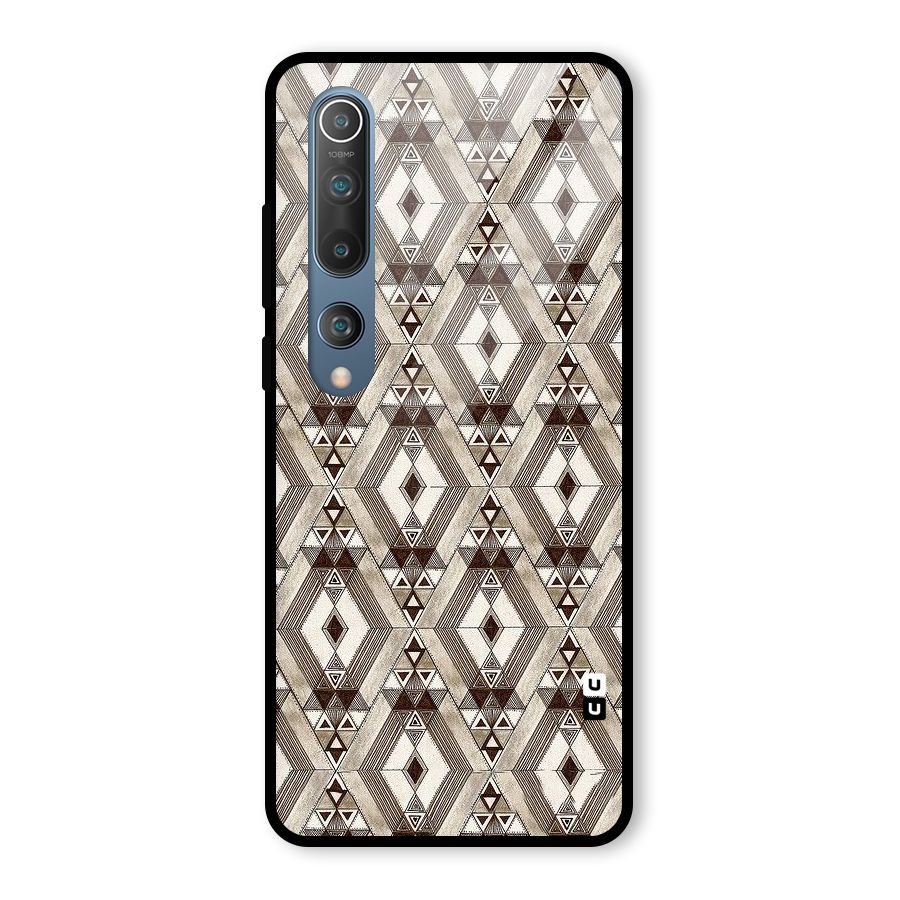 Brown Abstract Design Glass Back Case for Mi 10
