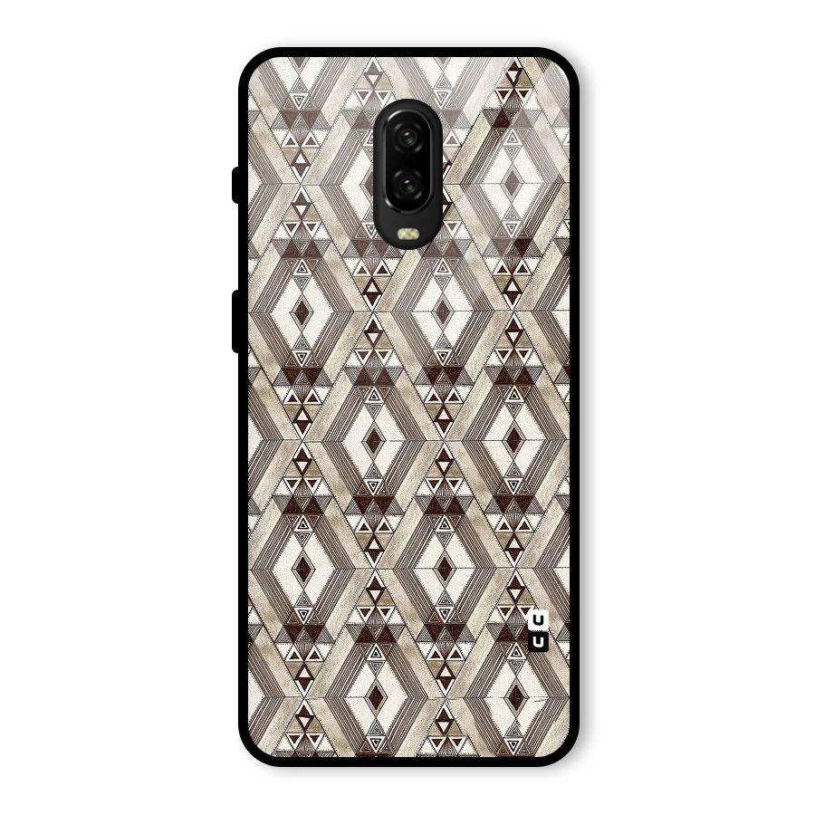 Brown Abstract Design Glass Back Case for OnePlus 6T