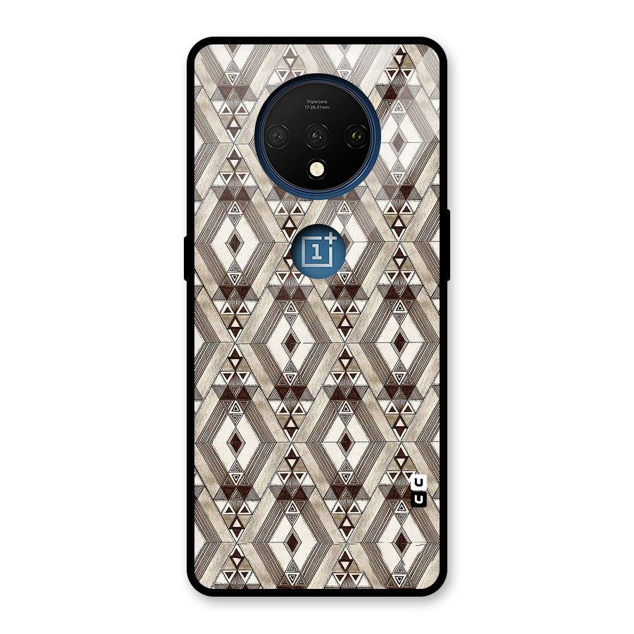Brown Abstract Design Glass Back Case for OnePlus 7T