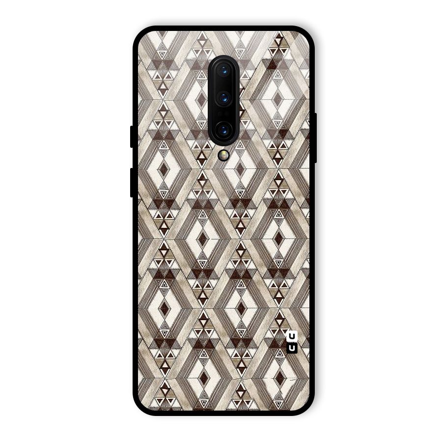 Brown Abstract Design Glass Back Case for OnePlus 7 Pro