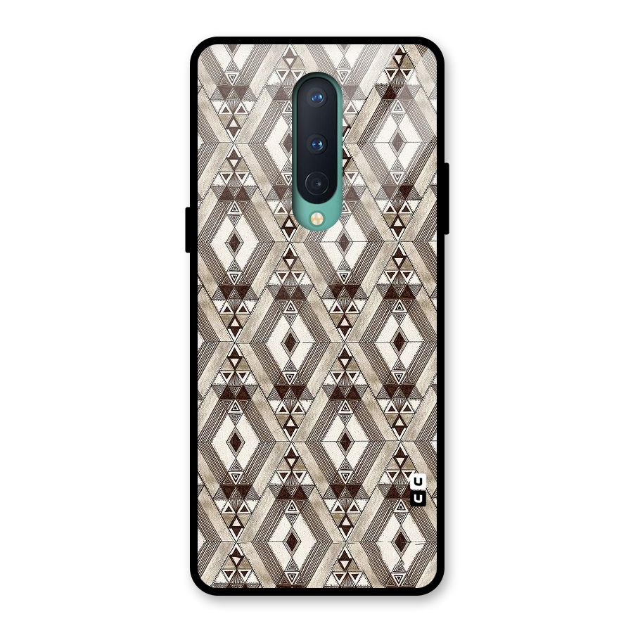 Brown Abstract Design Glass Back Case for OnePlus 8