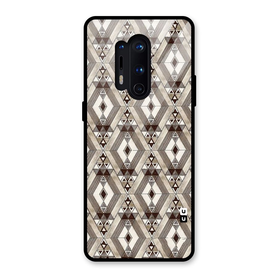Brown Abstract Design Glass Back Case for OnePlus 8 Pro