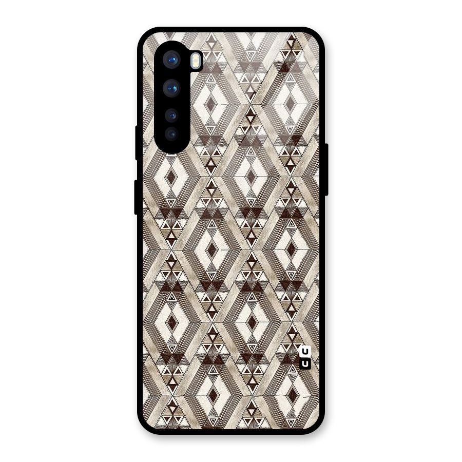 Brown Abstract Design Glass Back Case for OnePlus Nord