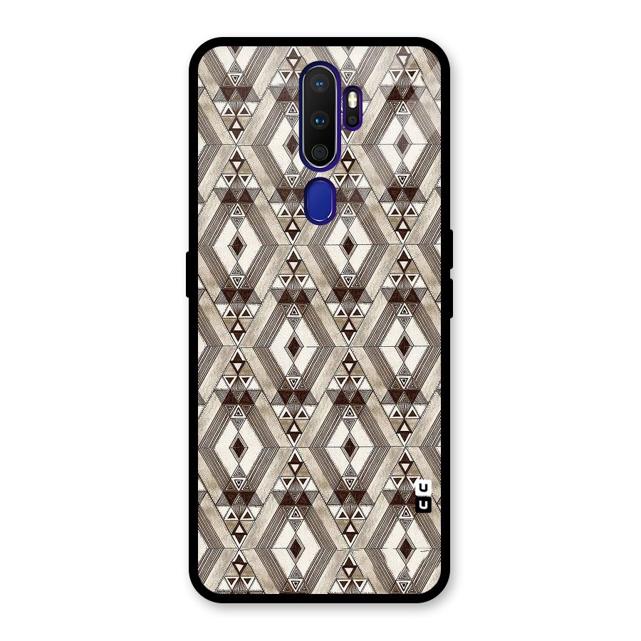 Brown Abstract Design Glass Back Case for Oppo A9 (2020)