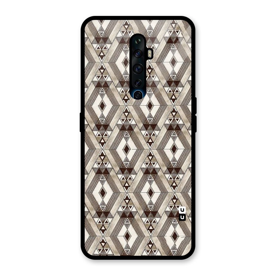 Brown Abstract Design Glass Back Case for Oppo Reno2 Z
