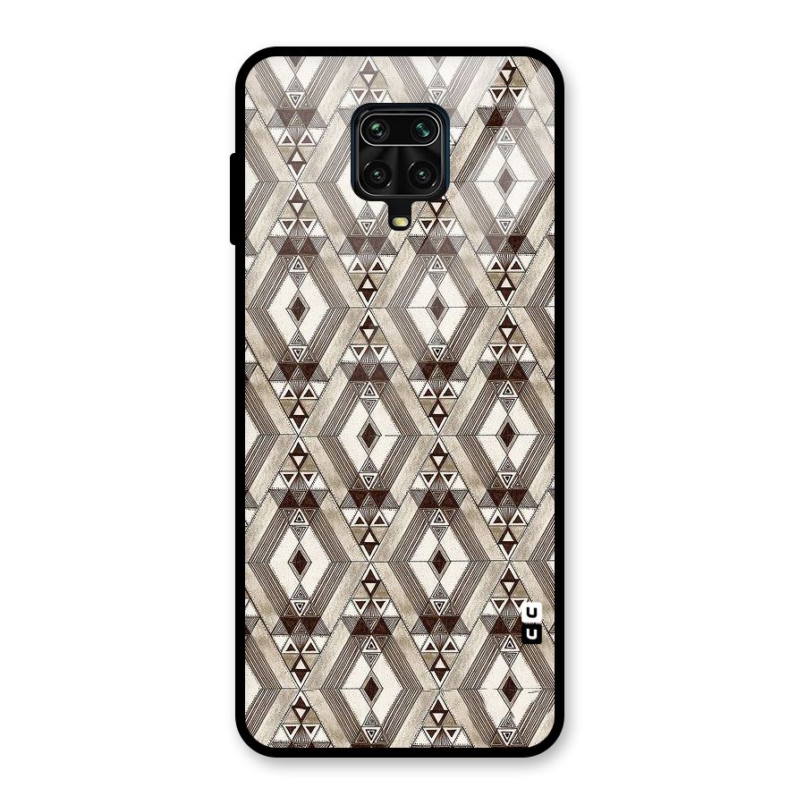 Brown Abstract Design Glass Back Case for Poco M2 Pro