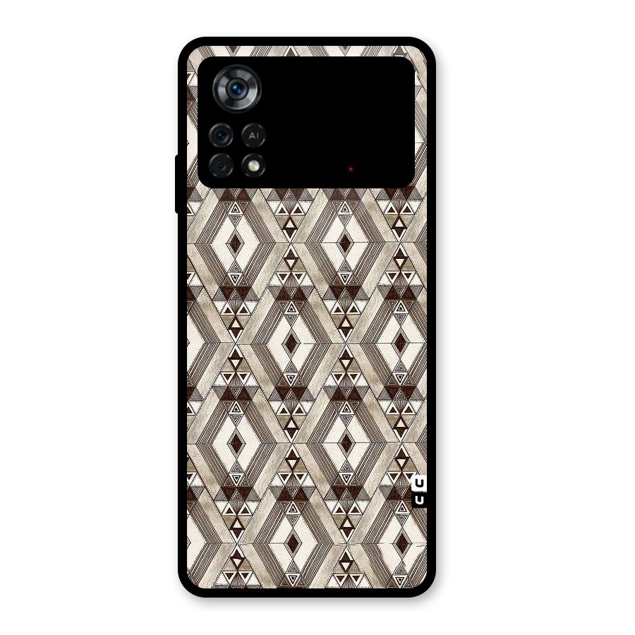 Brown Abstract Design Glass Back Case for Poco X4 Pro 5G