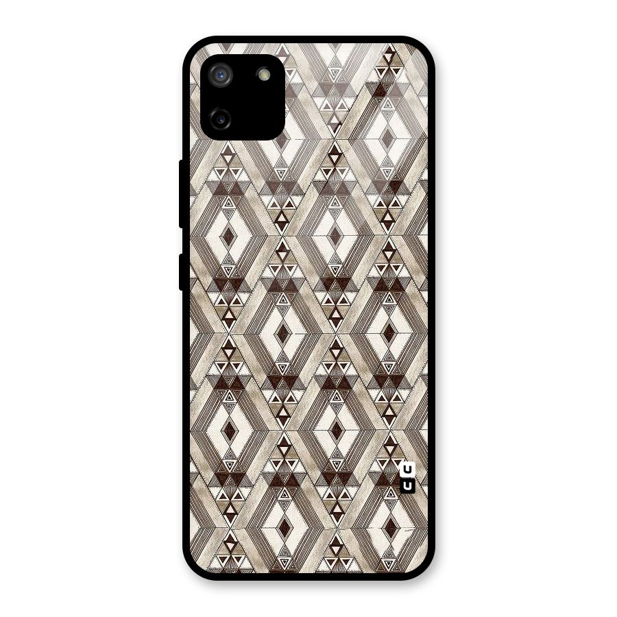 Brown Abstract Design Glass Back Case for Realme C11