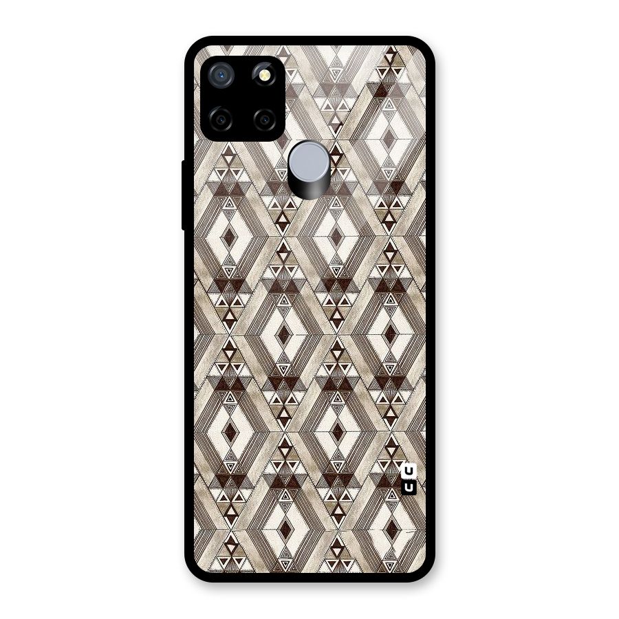 Brown Abstract Design Glass Back Case for Realme C15