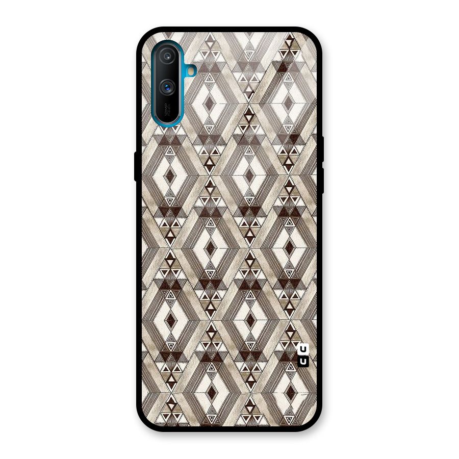 Brown Abstract Design Glass Back Case for Realme C3
