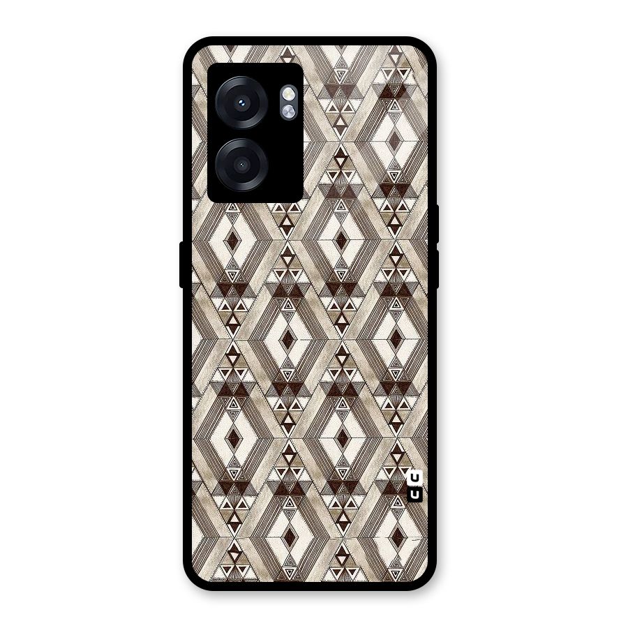 Brown Abstract Design Glass Back Case for Realme Narzo 50 5G
