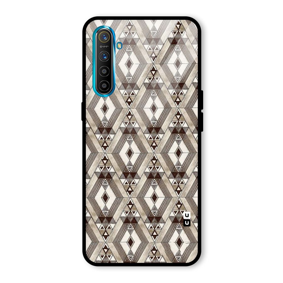 Brown Abstract Design Glass Back Case for Realme X2