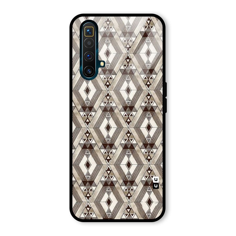 Brown Abstract Design Glass Back Case for Realme X3