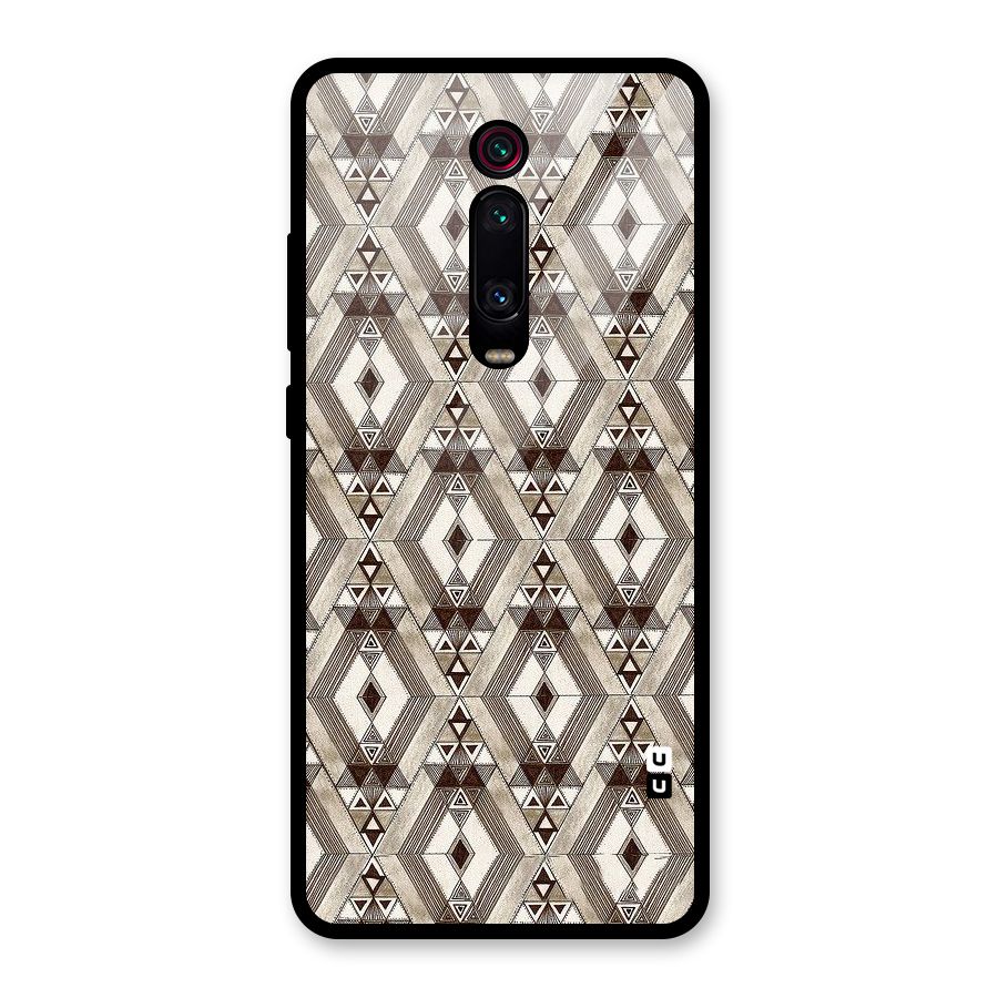 Brown Abstract Design Glass Back Case for Redmi K20