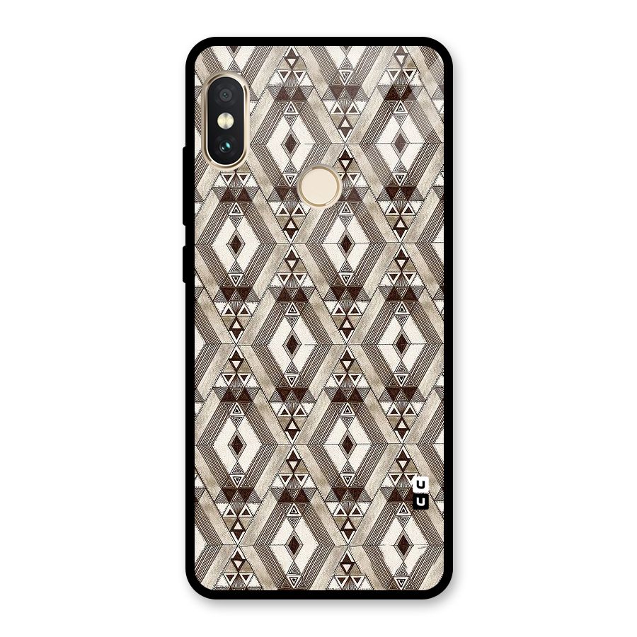 Brown Abstract Design Glass Back Case for Redmi Note 5 Pro