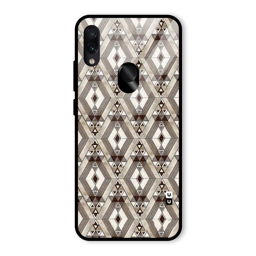 Brown Abstract Design Glass Back Case for Redmi Note 7S