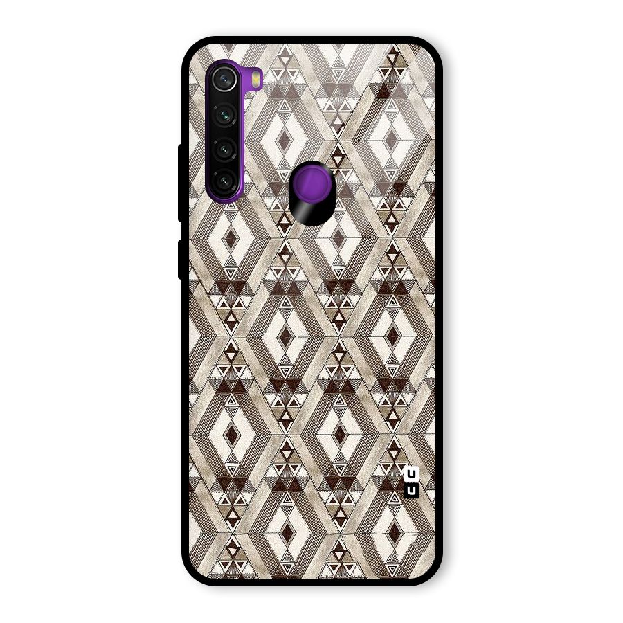 Brown Abstract Design Glass Back Case for Redmi Note 8