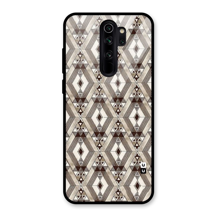 Brown Abstract Design Glass Back Case for Redmi Note 8 Pro