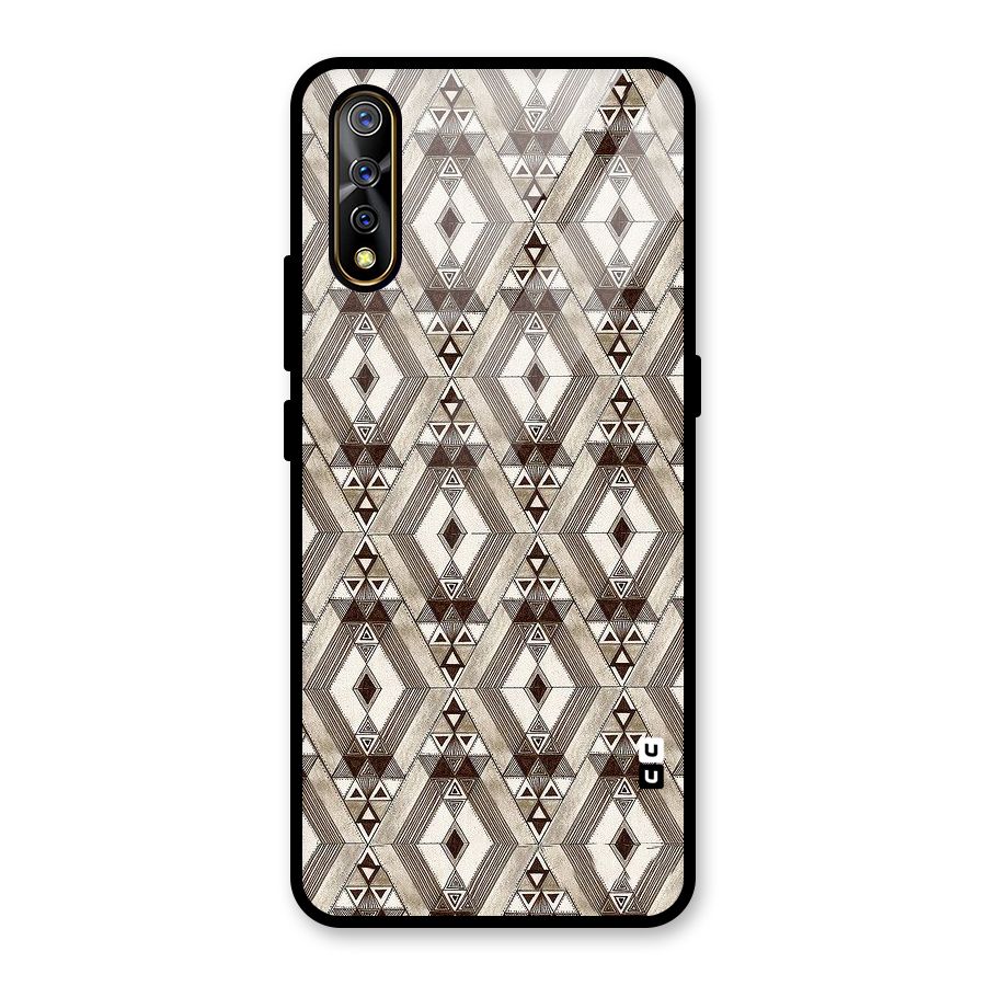 Brown Abstract Design Glass Back Case for Vivo S1