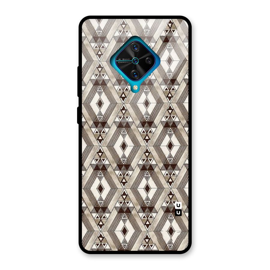 Brown Abstract Design Glass Back Case for Vivo S1 Pro