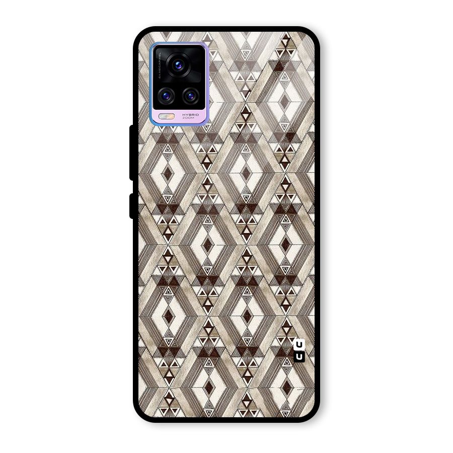 Brown Abstract Design Glass Back Case for Vivo V20 Pro