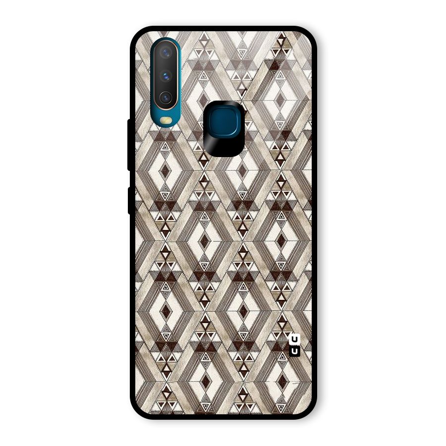 Brown Abstract Design Glass Back Case for Vivo Y17